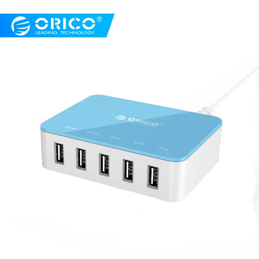 ORICO 5 портов настольное зарядное устройство с адаптером питания 5В 2.4A USB для Xiaomi