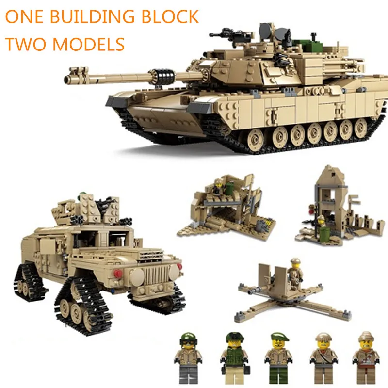 Kazi 1463pcs Bricks Military M1A2 Tank Abrams Main Battle Tank 2in1 Building Block Sets Deformable Blocks Hummer Models Toys
Kazi 1463pcs Bricks Military M1A2 Tank Abrams Main Battle Tank 2in1 Building Block Sets Deformable Blocks Hummer Models Toys