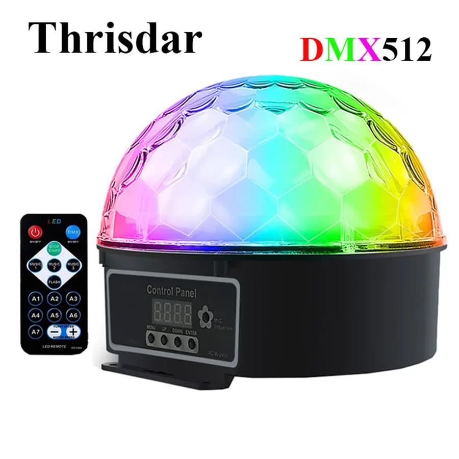 Thrisdar 9 Color DMX512 Magic Ball Stage Light With Romote Voice Control Disco DJ Home Party Stage Lamp Christmas Projector Lamp 
Thrisdar 9 Color DMX512 Magic Ball Stage Light With Romote Voice Control Disco DJ Home Party Stage Lamp Christmas Projector Lamp