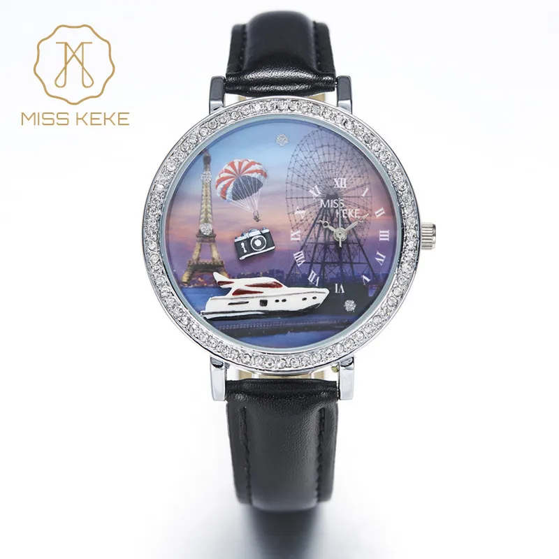 Miss Keke 3d Clay Cute Yacht Eiffel Tower Rhinestone Watches Relogio Feminino Ladies Women Quartz Leather Wristwatches 1813 
Miss Keke 3d Clay Cute Yacht Eiffel Tower Rhinestone Watches Relogio Feminino Ladies Women Quartz Leather Wristwatches 1813