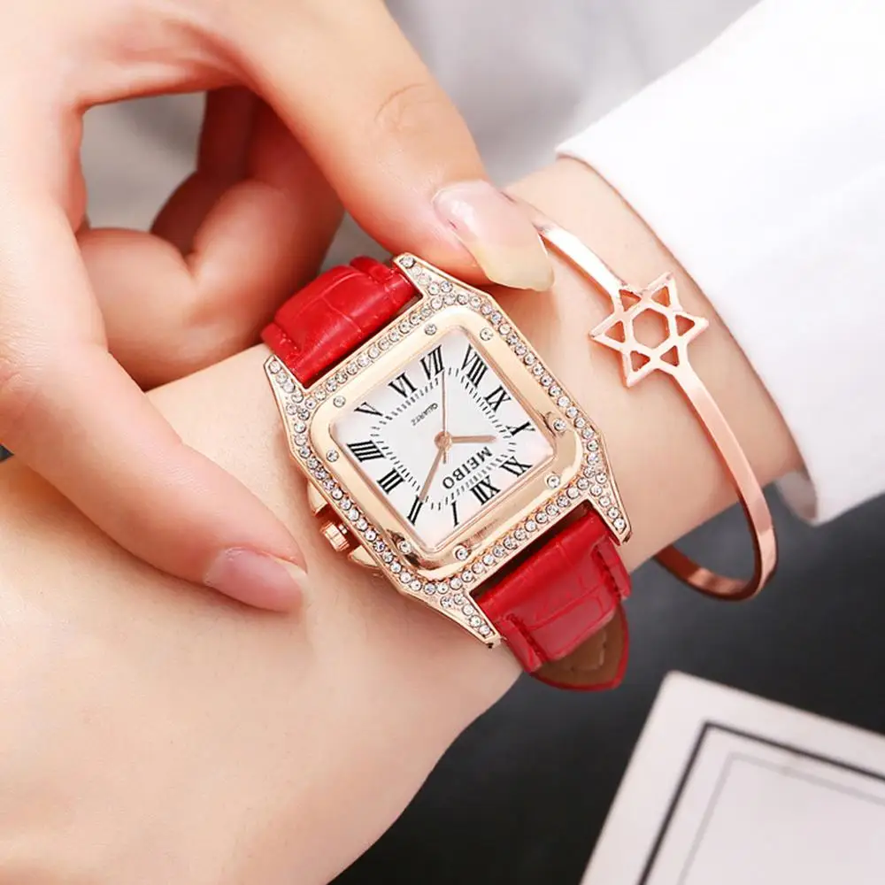 Women Square Watches 2019 relogio feminino Ladies Dress Crystal Quartz Wrist Watches Red Leather Strap Bracelet Rhinestone Watch
Women Square Watches 2019 relogio feminino Ladies Dress Crystal Quartz Wrist Watches Red Leather Strap Bracelet Rhinestone Watch