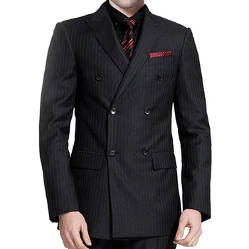 Black Pinstripe Cloth Wedding Groomsmen Tuxedos for Groom Wear 3 Piece Jacket Pants Vest Double Breasted Business Men Suits
Black Pinstripe Cloth Wedding Groomsmen Tuxedos for Groom Wear 3 Piece Jacket Pants Vest Double Breasted Business Men Suits