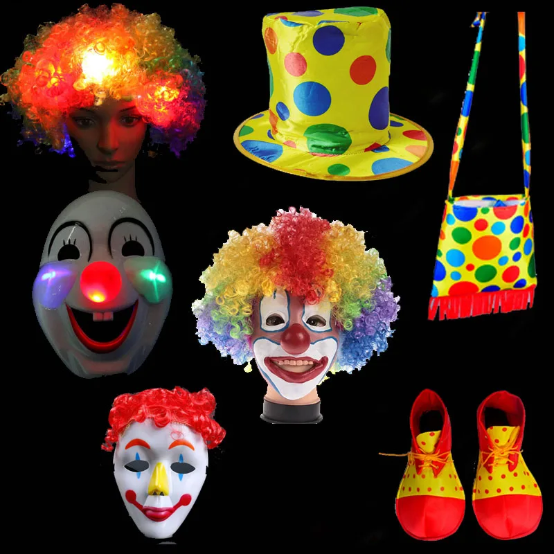 Multi Style Clown Hat Hair Wig Mask Shoes Bag Magician Cosplay Props Party Favor Dress Up Decoration Christmas Halloween
Multi Style Clown Hat Hair Wig Mask Shoes Bag Magician Cosplay Props Party Favor Dress Up Decoration Christmas Halloween