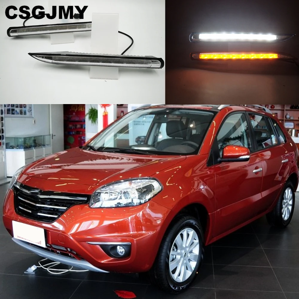 2 шт. Автомобильные светодиодные дневные ходовые огни CSGJMY для Renault Koleos 2011 2012 2013 2014 |