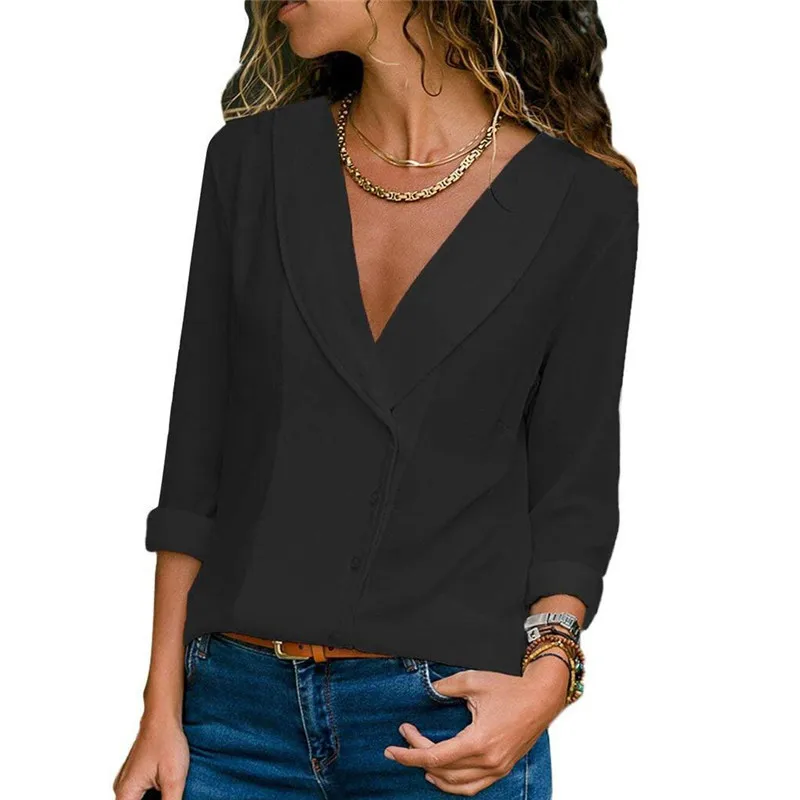 Rogi 2019 Autumn Women Blouses Shirts Sexy Deep V-Neck Blouse Casual Solid Long Sleeve Blouse Tops Office Ladies Shirts Blusas
Rogi 2019 Autumn Women Blouses Shirts Sexy Deep V-Neck Blouse Casual Solid Long Sleeve Blouse Tops Office Ladies Shirts Blusas