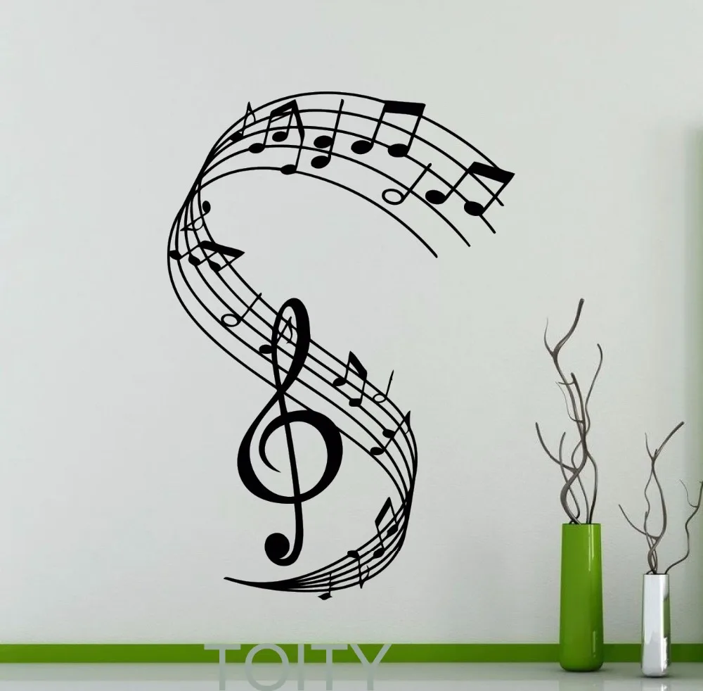 

Treble Clef Wall Decal Notation Musical Notes Music Recording Studio Vinyl Sticker Home Interior Decoration Bar Art Mural