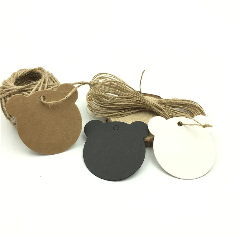 100pcs/lot Bear Head White Black Brown Kraft Paper Tags Wedding Note Blank Price Hang Tag Wedding Decoration Gift Cards 6*6cm
100pcs/lot Bear Head White Black Brown Kraft Paper Tags Wedding Note Blank Price Hang Tag Wedding Decoration Gift Cards 6*6cm