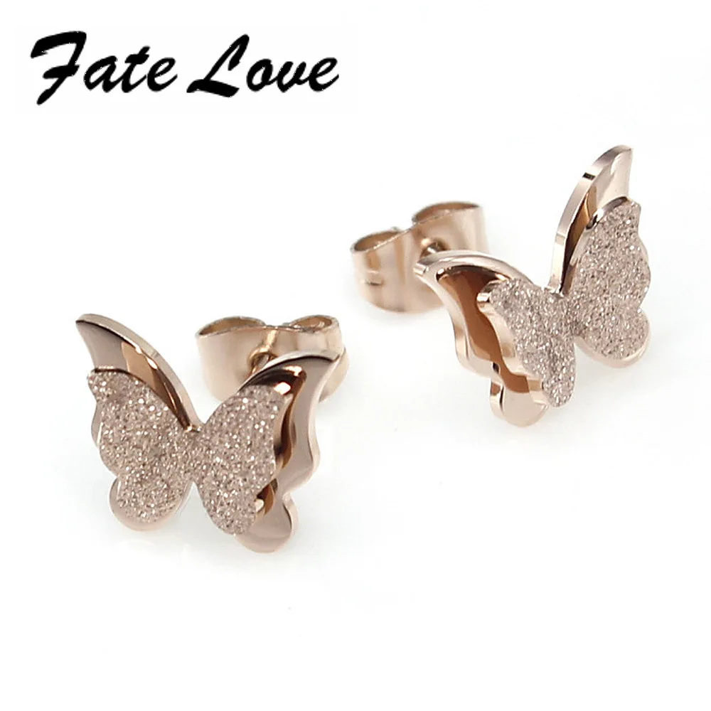 Fate Love Classic Butterfly stud earrings Pure Stainless steel delicate butterfly Stud Earrings Special gift FL283
Fate Love Classic Butterfly stud earrings Pure Stainless steel delicate butterfly Stud Earrings Special gift FL283