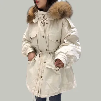 Winter Jacket Women Hooded 2019 White Duck Down Parkas Medium Long Slim Coats Large Real Raccoon Fur Collar Warm Pink Outwear
Winter Jacket Women Hooded 2019 White Duck Down Parkas Medium Long Slim Coats Large Real Raccoon Fur Collar Warm Pink Outwear