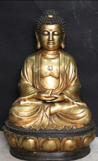 JP S0524 22" Tibet Buddhism Bronze Gilt Seat Lotus Shakyamuni Amitabha Buddha Statue 02
JP S0524 22" Tibet Buddhism Bronze Gilt Seat Lotus Shakyamuni Amitabha Buddha Statue 02