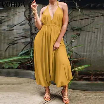 VONDA Overalls Women Strap Jumpsuits Vintage Lantern Pants Combinaison Female Sleeveless Playsuits Macacao Feminino Pantalon 5XL
VONDA Overalls Women Strap Jumpsuits Vintage Lantern Pants Combinaison Female Sleeveless Playsuits Macacao Feminino Pantalon 5XL