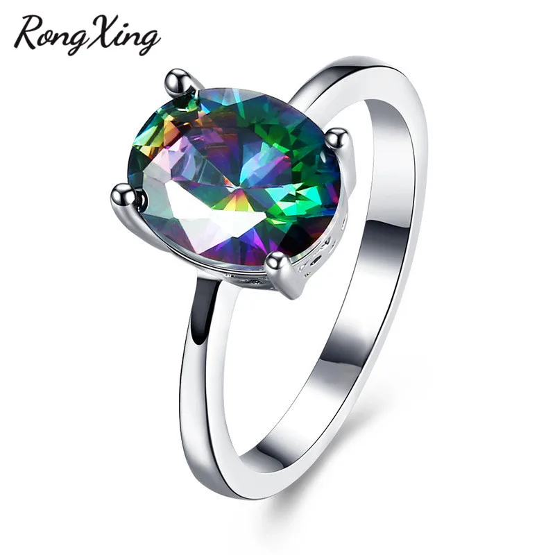RongXing Big Oval Multicolor Zircon Engagement Rings for Women 925 Silver Filled Mystic Rainbow Birthstone Ring Wedding Jewelry 
RongXing Big Oval Multicolor Zircon Engagement Rings for Women 925 Silver Filled Mystic Rainbow Birthstone Ring Wedding Jewelry