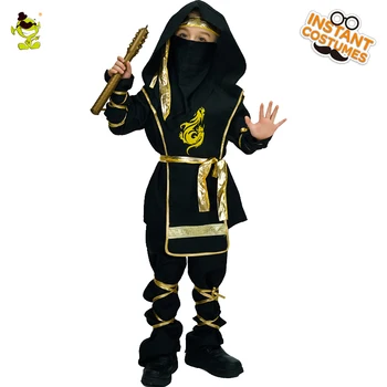 Kids Black Ninja Costume with Golden Dragon Print Halloween Carnival Party Deluxe Warrior Cosplay clothing for boy
Kids Black Ninja Costume with Golden Dragon Print Halloween Carnival Party Deluxe Warrior Cosplay clothing for boy