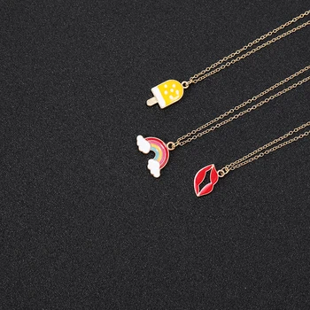 Enamel Colorful Rainbow Bridge Cloud Necklace Cartoon Enamel Ice Cream Popsicle Necklace Red Color Lip kiss mouth Chain jewelry
Enamel Colorful Rainbow Bridge Cloud Necklace Cartoon Enamel Ice Cream Popsicle Necklace Red Color Lip kiss mouth Chain jewelry