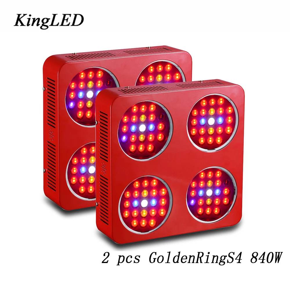 2 PCS GoldenRing S4 840W LED Grow Light Double Chips Full Spectrum Powerful LED Grow Light 380-730nm For Indoor Plants Growing
2 PCS GoldenRing S4 840W LED Grow Light Double Chips Full Spectrum Powerful LED Grow Light 380-730nm For Indoor Plants Growing