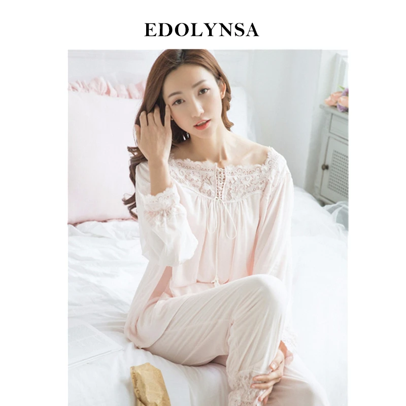 Lace Pajama Sets 2019 Long Sleeve Sleepwear Sexy Women Comfortable Home Wear Vintage Indoor Clothing Pyjamas For Women #H324
Lace Pajama Sets 2019 Long Sleeve Sleepwear Sexy Women Comfortable Home Wear Vintage Indoor Clothing Pyjamas For Women #H324