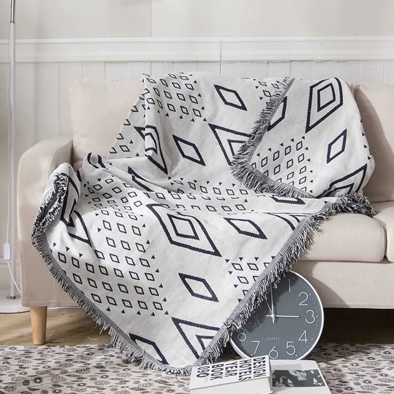Blankets Bohemian Geometric Pattern Thread Blanket Sofa Decorative Throws Blanket on Sofa/Bed Knit Blanket with Tassel
Blankets Bohemian Geometric Pattern Thread Blanket Sofa Decorative Throws Blanket on Sofa/Bed Knit Blanket with Tassel