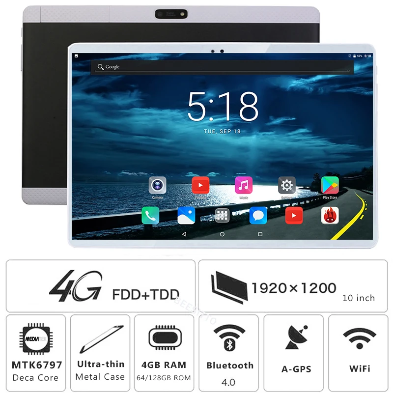 Free Shipping 10 inch Deca Core 4G FDD LTE Tablet pc 4GB RAM 128GB ROM 8.0MP GPS 1920*1200 Android 7.0 Tablet 10.1+Gifts
Free Shipping 10 inch Deca Core 4G FDD LTE Tablet pc 4GB RAM 128GB ROM 8.0MP GPS 1920*1200 Android 7.0 Tablet 10.1+Gifts