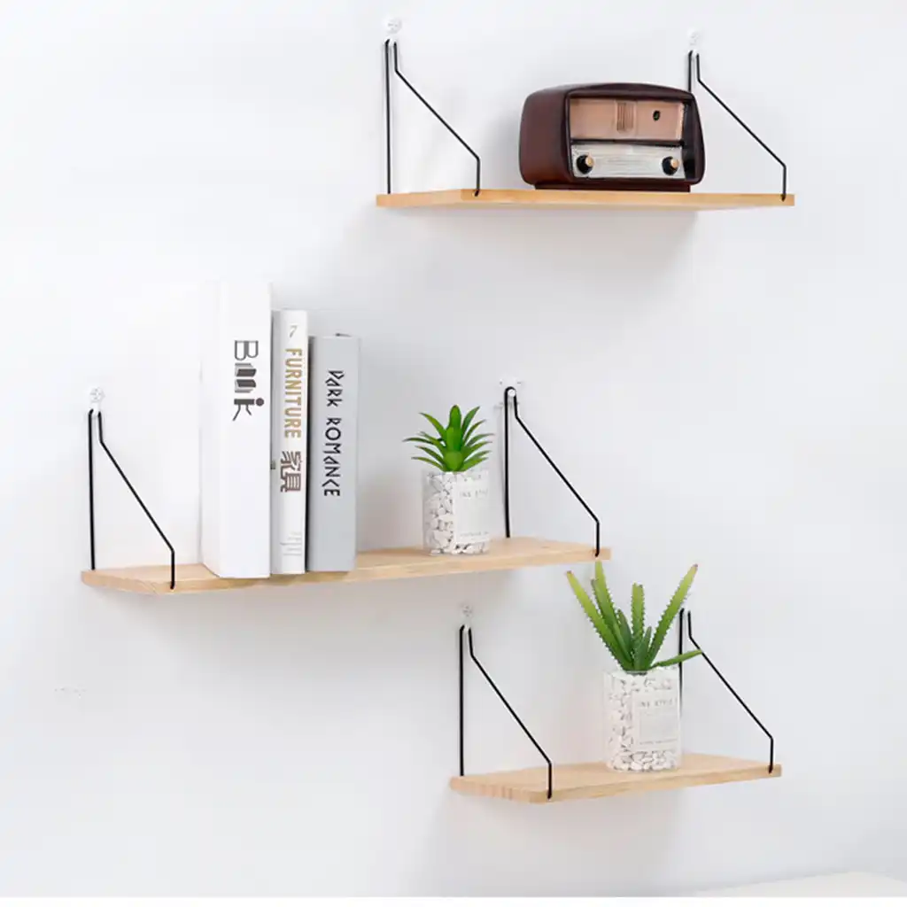 Wall Shelf Wooden Floating Shelving Home Decorative Storage Wall