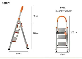 3 Steps Folding Light Type Aluminum Step Ladder Staircase, Ladder With Long Handrail, Rubber Feet, ABS Plastic Joints
3 Steps Folding Light Type Aluminum Step Ladder Staircase, Ladder With Long Handrail, Rubber Feet, ABS Plastic Joints