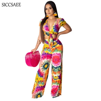 Bow V Neck Wide Leg Pants Rompers Womens Jumpsuit Flower Sexy One Piece Overalls Loose Cut Out Hole Front Summer Mono Mujer 
Bow V Neck Wide Leg Pants Rompers Womens Jumpsuit Flower Sexy One Piece Overalls Loose Cut Out Hole Front Summer Mono Mujer