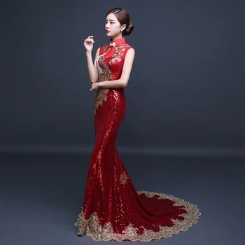 Women Banquet Sequins Qipao Vintage Peacock Short Sleeve Slim Trailing Dress Classic Chinese Style Prom Cheongsam S-XXL
Women Banquet Sequins Qipao Vintage Peacock Short Sleeve Slim Trailing Dress Classic Chinese Style Prom Cheongsam S-XXL