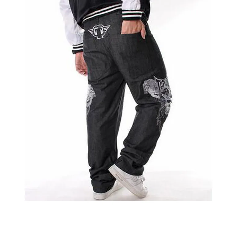 

Mens Baggy Jeans Men Wide Leg Denim Pants Hip Hop 2023 New Fashion Embroidery Skateboarder Men Jeans Large Size 30-44