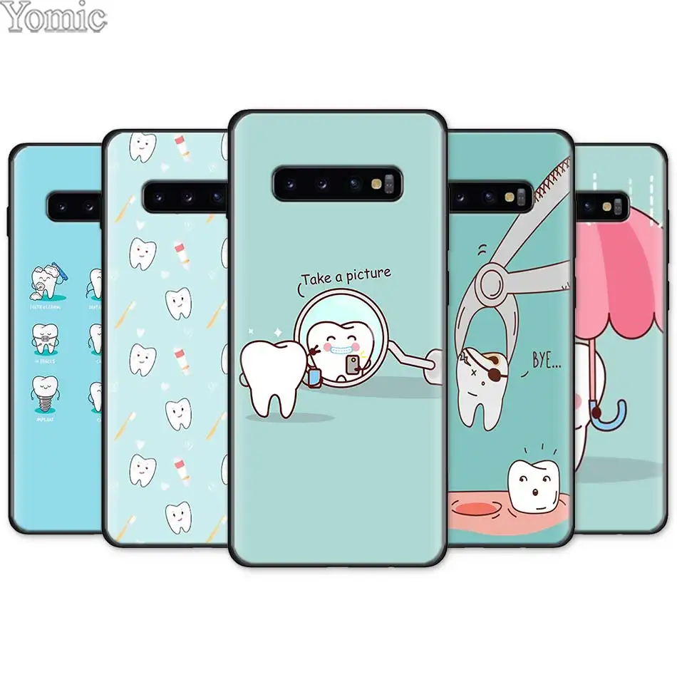 Cartoon Dentist Dental Crowned Teeth Black Silicone Case for Samsung Galaxy S10e S10 S8 S9 Plus S7 Note 8 9 A40 A50 A70 Cover
Cartoon Dentist Dental Crowned Teeth Black Silicone Case for Samsung Galaxy S10e S10 S8 S9 Plus S7 Note 8 9 A40 A50 A70 Cover