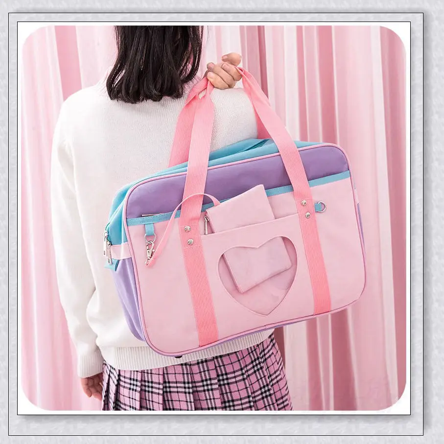Japanese high school student canvas lovely heart preppy style large capacity lady shoulder bag handbags
Japanese high school student canvas lovely heart preppy style large capacity lady shoulder bag handbags