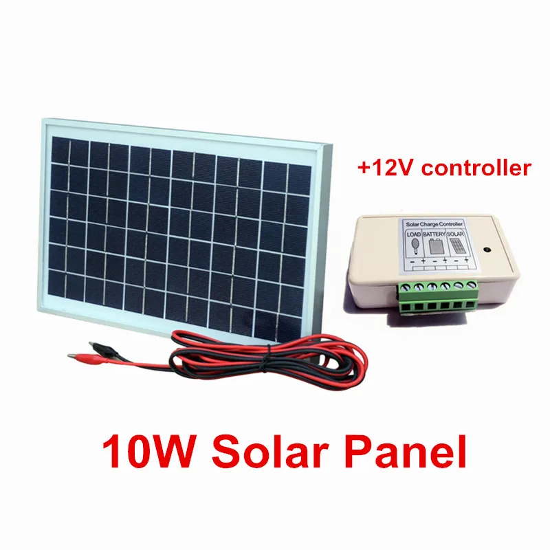 ECOworthy solar complete kit: 10W Poly Solar power Panel & 3A 12V/24V Solar charger Controller & 2m cables for 12V battery home
ECOworthy solar complete kit: 10W Poly Solar power Panel & 3A 12V/24V Solar charger Controller & 2m cables for 12V battery home