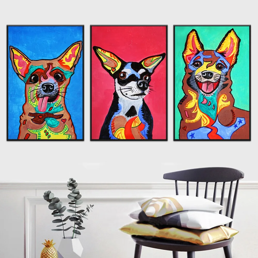 WARMSUN Modern Abstract Cute Animals Colorful Dog Canvas Painting Wall Art Poster Picture Living Room Home Decoration No Frame
WARMSUN Modern Abstract Cute Animals Colorful Dog Canvas Painting Wall Art Poster Picture Living Room Home Decoration No Frame