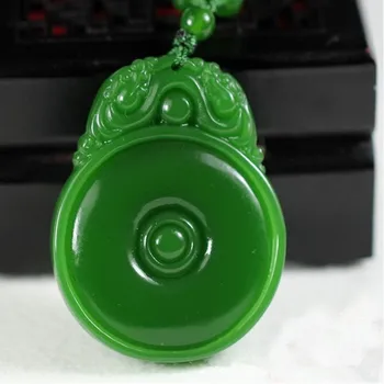 Green HETIAN Nephrite Pendant Necklace Carved PIXIU and Peace Buckle Amulet Women's Fashion Jades Jewelry Free Rope 
Green HETIAN Nephrite Pendant Necklace Carved PIXIU and Peace Buckle Amulet Women's Fashion Jades Jewelry Free Rope