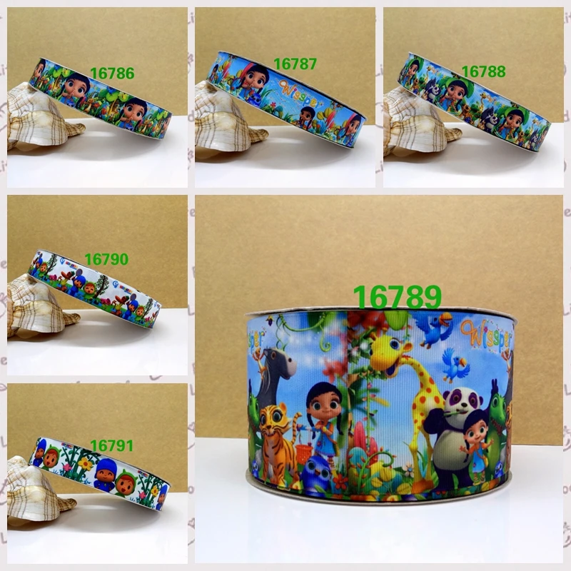 Cartoon printed grosgrain ribbon ,satin ribbon 10 yards.