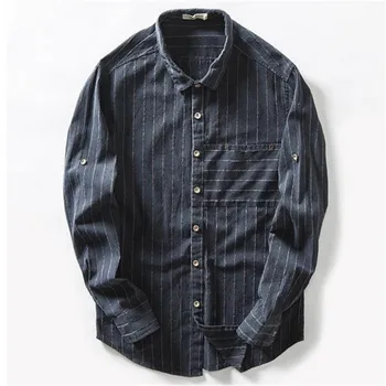 Male Long Sleeve Turn-Down Collar Linen Cotton Shirt Trend Adult Shirt Plus Size New Spring Fashion Casual Brand Striped Shirt
Male Long Sleeve Turn-Down Collar Linen Cotton Shirt Trend Adult Shirt Plus Size New Spring Fashion Casual Brand Striped Shirt