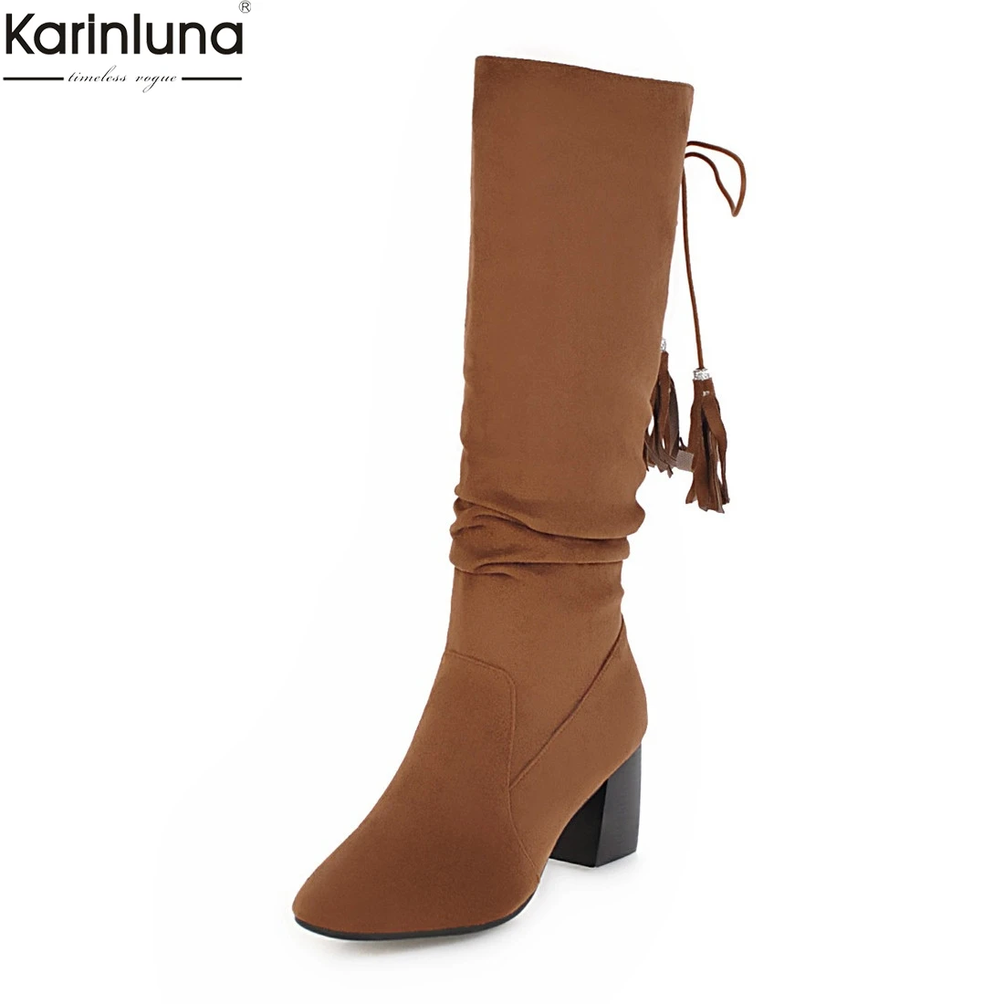 Karinluna 2018 Large Size 33-43 add fur warm winter boots women shoes woman fringe lace up high heels mid calf boots female
Karinluna 2018 Large Size 33-43 add fur warm winter boots women shoes woman fringe lace up high heels mid calf boots female