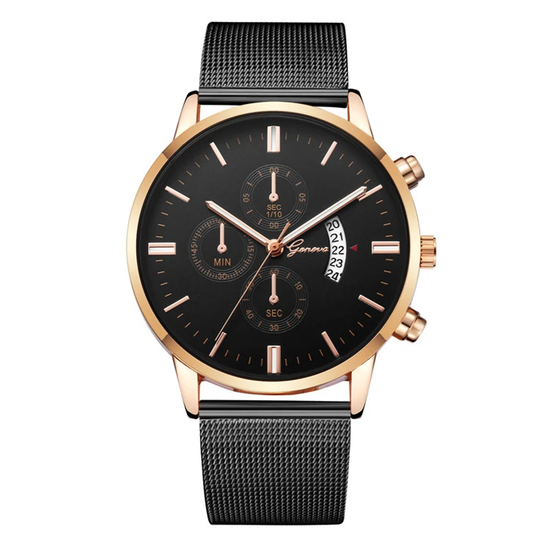 Fashion Stainless Steel Black Men Watches With Date Top Brand Geneva Luxury Quartz Man Watch Stylish Casual Dress Men Clock 2019
Fashion Stainless Steel Black Men Watches With Date Top Brand Geneva Luxury Quartz Man Watch Stylish Casual Dress Men Clock 2019