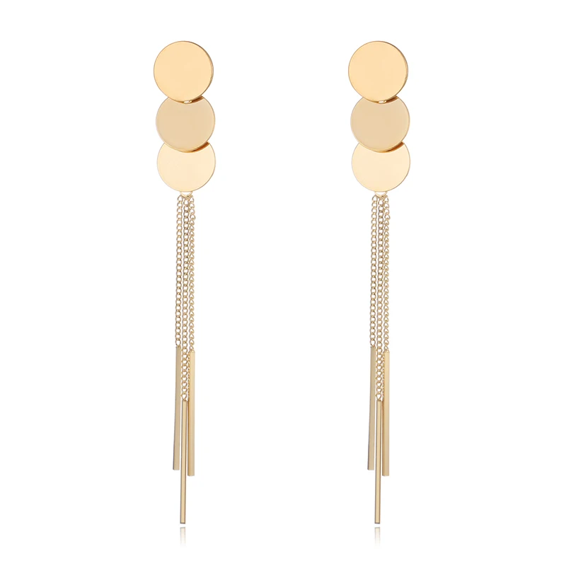 Long Link Chain Tassel Drop Earring for Women Gold Color Round Pendant Earrings Fashion Wedding Party Jewelry pendientes mujer
Long Link Chain Tassel Drop Earring for Women Gold Color Round Pendant Earrings Fashion Wedding Party Jewelry pendientes mujer
