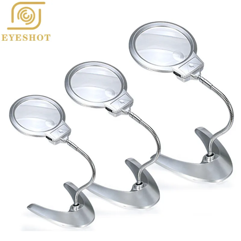 Hands Free Adjustable Desktop Magnifier Loupe 2X/5X Magnifying Glass with LED Light Lamp for Jewel Repair Tool
Hands Free Adjustable Desktop Magnifier Loupe 2X/5X Magnifying Glass with LED Light Lamp for Jewel Repair Tool