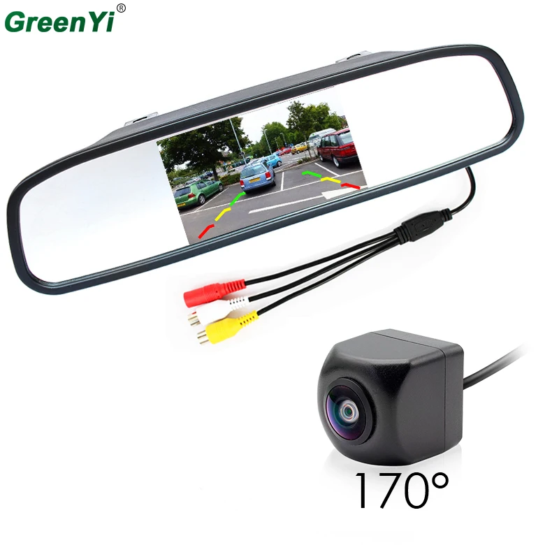 GreenYi 170 Degree Fisheye Lens Car Rear View Camera with 4.3" Digital Color TFT Mirror Monitor, Reversing Backup Parking Camera
GreenYi 170 Degree Fisheye Lens Car Rear View Camera with 4.3" Digital Color TFT Mirror Monitor, Reversing Backup Parking Camera