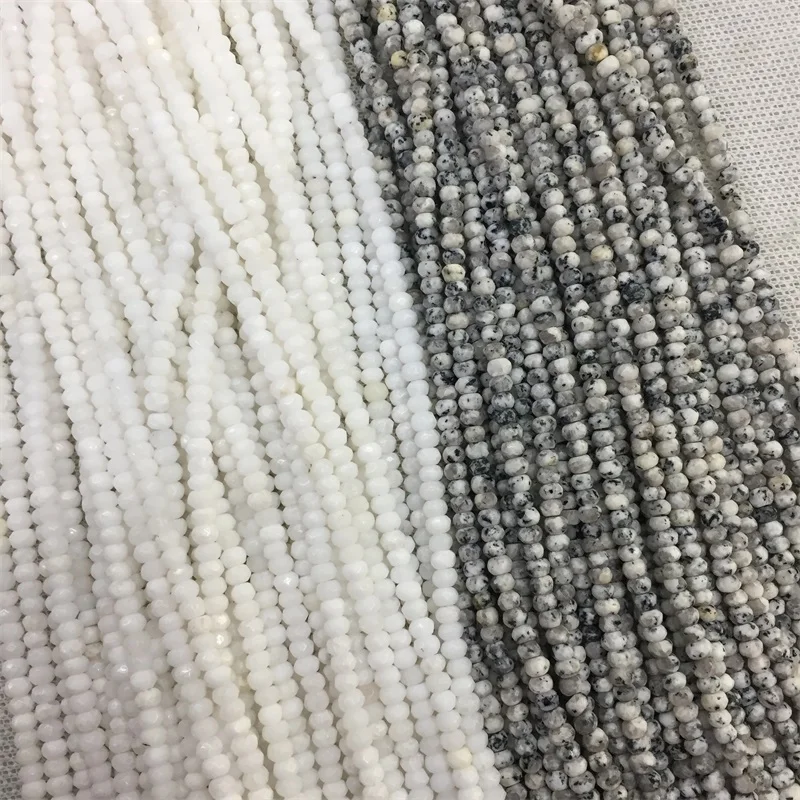 Genuine Black Sesame White Jade Hand Cut Loose Gemstone Faceted Rondelle Beads 3*4mm Natural Stone Bead for Therapy Health Care
Genuine Black Sesame White Jade Hand Cut Loose Gemstone Faceted Rondelle Beads 3*4mm Natural Stone Bead for Therapy Health Care