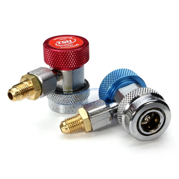 Image Free shipping Car Air Condition AC Refrigeration Equment  And Fluoride Adjustable Connector Adapter R134a Hi Lo Quick Connector