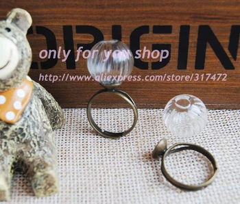 50set/lot 14mm striated Round Glass Globe & 8mm base ring DIY glass vial pendant Liquid Bubble
50set/lot 14mm striated Round Glass Globe & 8mm base ring DIY glass vial pendant Liquid Bubble