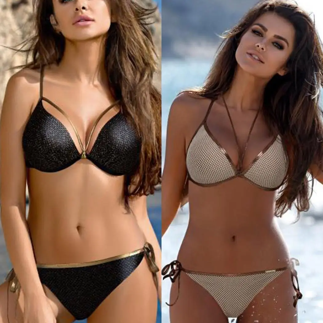 2019 Women Sexy Two-Piece Bikini Set Glitter Sequins Embellishment Spaghetti Straps Triangle Bra Swimsuit High Cut Beach biquini
2019 Women Sexy Two-Piece Bikini Set Glitter Sequins Embellishment Spaghetti Straps Triangle Bra Swimsuit High Cut Beach biquini