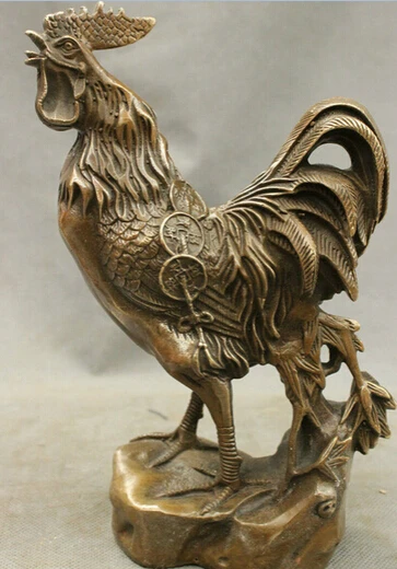 free shipping 8" Folk Chinese Bronze Copper Year Zodiac Coin Cock Rooster Up Head Statue Set
free shipping 8" Folk Chinese Bronze Copper Year Zodiac Coin Cock Rooster Up Head Statue Set