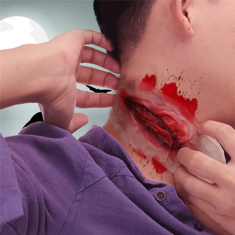 1PC Halloween Zombie Neck Scar Tattoos Fake Scars Bloody Costume Horror Wound Blood Injury Sticker Party DIY
1PC Halloween Zombie Neck Scar Tattoos Fake Scars Bloody Costume Horror Wound Blood Injury Sticker Party DIY