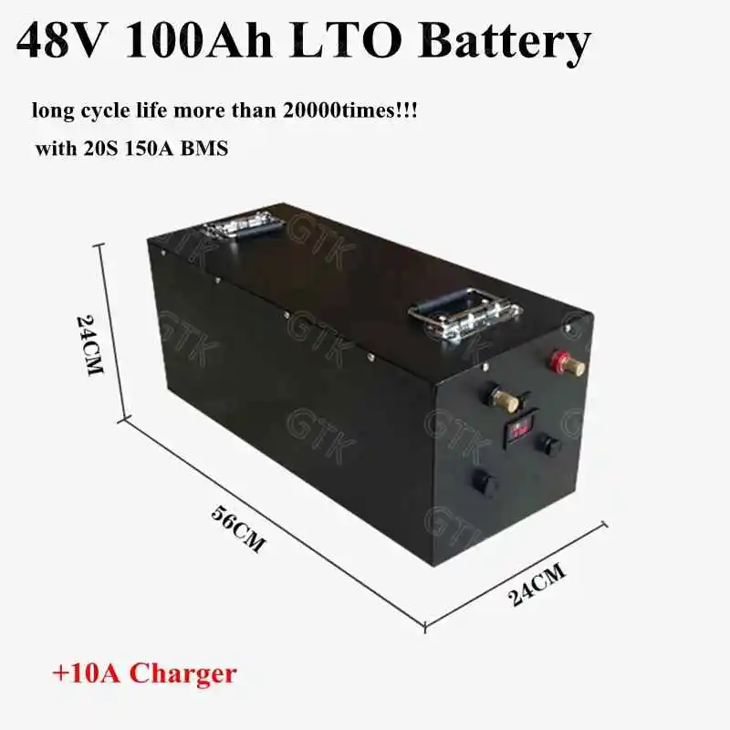 48V 100AH LTO rechargeable 48V 100Ah 80Ah Lithium titanate battery pack for 7000W RV EV autocaravans Solar system +10A Charger
48V 100AH LTO rechargeable 48V 100Ah 80Ah Lithium titanate battery pack for 7000W RV EV autocaravans Solar system +10A Charger