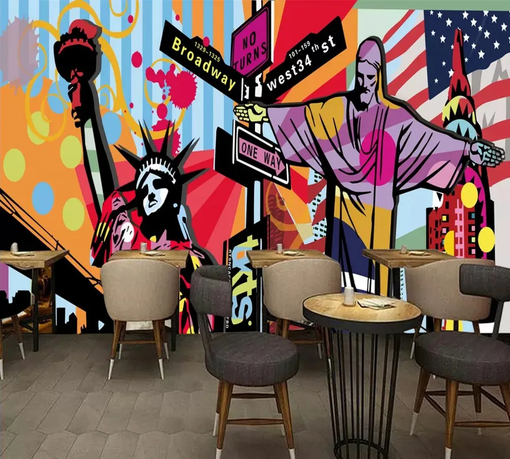 Free Shipping Custom Wallpaper Mural Retro Europe And America Doodle Statue of Liberty Night Bar Restaurant Wall Painting Deco
Free Shipping Custom Wallpaper Mural Retro Europe And America Doodle Statue of Liberty Night Bar Restaurant Wall Painting Deco