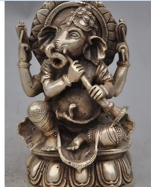 decoration Tibet copper silver 6" old chinese Tibet Buddhism silver 4 Arms Elephant Nose Jambhala Mammon statue
decoration Tibet copper silver 6" old chinese Tibet Buddhism silver 4 Arms Elephant Nose Jambhala Mammon statue
