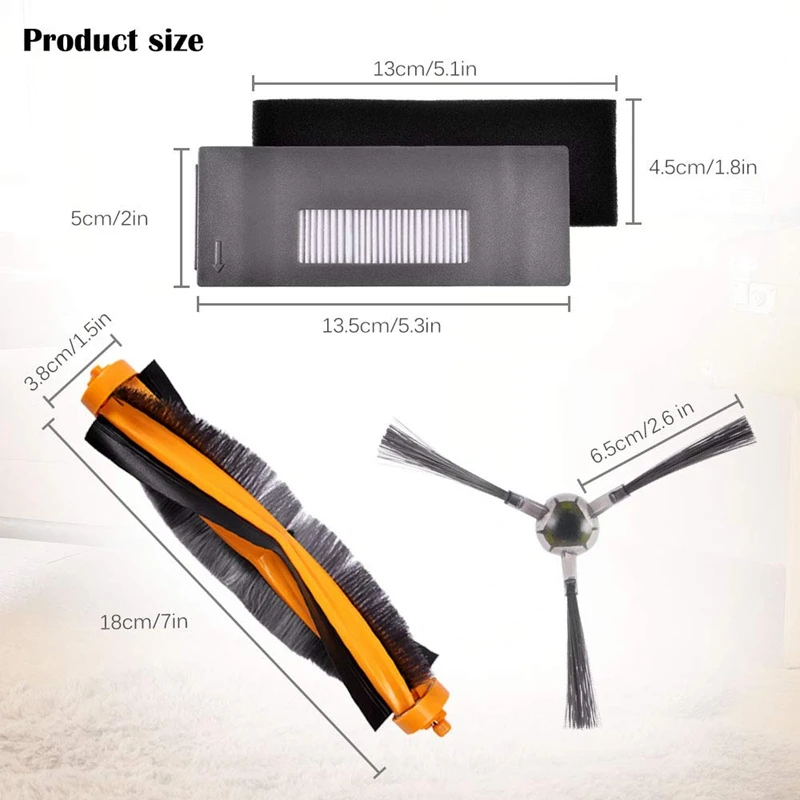 Accessories Kit Compatible for ECOVACS DEEBOT 901 900 Robotic Vacuum, 6 Filter + 2 Set Brush + 1 Main Brush
Accessories Kit Compatible for ECOVACS DEEBOT 901 900 Robotic Vacuum, 6 Filter + 2 Set Brush + 1 Main Brush