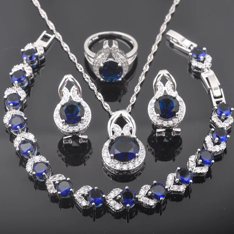 2019 New Blue Cubic Zirconia 925 Sterling Silver Jewelry Set Women Party Jewellry Pendant/Necklace/Ring/Earrings/Bracelet QS0265
2019 New Blue Cubic Zirconia 925 Sterling Silver Jewelry Set Women Party Jewellry Pendant/Necklace/Ring/Earrings/Bracelet QS0265
